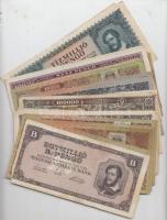 100db-os vegyes pengő, adópengő bankjegy tétel T:vegyes