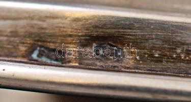 Ezüst (Ag.) talpas kristály kehely, jelzett, apró csorba a peremén, m:15,5 cm