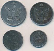 Lengyelország / Német megszállás 1917-1918FF 1f Fe + 5f Fe + 10f Fe + 20f Fe T:2-
Poland / German oc...