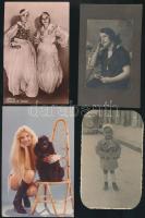 cca 1880-1980 kb 40db régi fénykép és képeslap, benne keményhátú és szocreál is