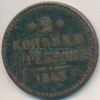 Orosz Birodalom 1843. 2k Cu "I. Miklós" T:3 Russian Empire 1843. 2 Kopeks Cu "Nicholas I" C:F