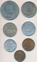 Szlovákia 1939-1945. 10h-5K (7xklf) fémpénz T:vegyes Slovakia 1939-1945. 10 Halierov - 5 Korun (7xdiff) metal coins C:mixed