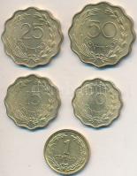 Paraguay 1950-1953. 1c-50c (5xklf) Al-Br T:2,2- Paraguay 1950-1953. 1 Centimo - 50 Centimos (5xdiff) Al-Br C:XF,VF