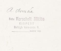 cca 1938 Korschelt Miklós (1900-1982): A Dunán, pecséttel jelzett vintage fotóművészeti alkotás, 24x...
