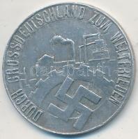 Német 3. Birodalom ~1938. "A Saar-vidék szabad 1935. III. 1. N.S.D.A.P. - HITLERBEW. Bécs / Durch Grossdeutschland zum Weltfrieden" Al emlékérem (23mm) T:2-,3 German Third Reich ~1938. "Die Saar ist frei 1. III. 1935. N.S.D.A.P. HITLERBEW. Gau Wien / Durch Grossdeutschland zum Weltfrieden" Al commemorative coin (23mm) C:VF,F