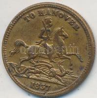 Nagy-Britannia 1867. "Viktória királynő / Hanoverbe" sárgaréz játék zseton T:2-
Great Brit...