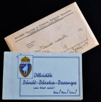 1920 Délvidék, Bánát-Bácska-Baranya nem lehet másé! Nem, nem, soha! 20 lapból álló képeslap füzet, k...