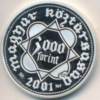 2001. 3000Ft Ag "Ezeréves a magyar pénzverés" eredeti dísztokban, tanúsítvánnyal T:PP apró...