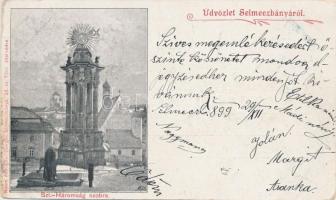 1899 Selmecbánya, Szentháromság szobor; kiadja Joerges  / Trinity statue