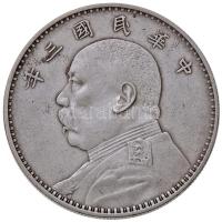 Kína 1914. 1$ (1Y) Ag "Yüan Shihkai" 6 karakter T:2- polírozott China 1914. 1 Dollar (1 Yuan) Ag "Yüan Shihkai" 6 characters C:VF polished Krause Y# 329