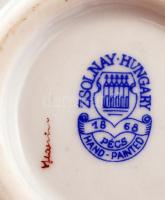 Zsolnay szalonnázó paraszt, kézzel festett, jelzett, hibátlan, m:32 cm