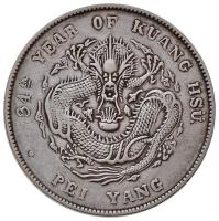 Kína / Chihli provincia 1908. 1$ Ag "Kuang-hsü" T:2- China / Chihli province 1908. Dollar Ag "Kuang-hsü" C:VF Krause Y# 73.2