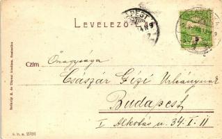 Szabadka, Vasútállomás, templomok, Beltéri iskola; Székely Z. és társai kiadása / railway station, c...