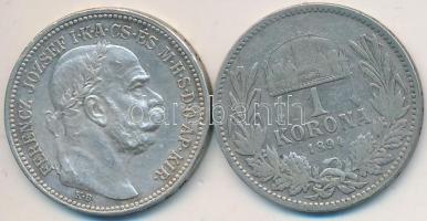 1894-1916. 1K Ag "Ferenc József" (2x) T:2,2-,3