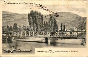 Trebinje, Trebinjcicabrücke und Bahnhof, Verlag von Bratic & Stajcic / bridge, railway station (EK)