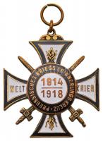 Német Birodalom 1914-1918. "Porosz Frontharcos Háborús Kereszt kardokkal" zománcozott kitü...