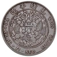 Kína 1908. 1$ Ag "Kuang-hsü" T:2-  China 1908. Dollar Ag "Kuang-hsü" C:VF  Krause Y# 14