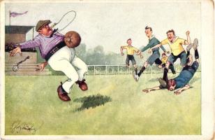 Football match, humour B.K.W.I. 228-5. s: Schönpflug