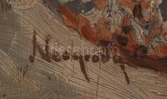 Neogrády jelzéssel: Tél van, olaj, fa, 38×64 cm