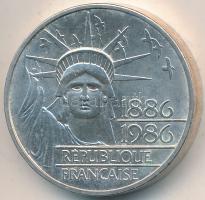 Franciaország 1986. 100Fr Ag "Szabadságszobor centenáriuma" piefort T:2 France 1986. 100 Francs Ag "Centennial - Statue of Liberty" piefort C:XF