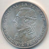 Franciaország 1987. 100Fr Ag "Lafayette születésének 230. évfordulója" T:2,2- karc, ph. France 1987. 100 Francs Ag "230th Anniversary - Birth of General Lafayette" C:XF,VF scrathed, edge error