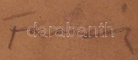 Faragó jelzéssel: Női portré, szén, papír, üvegezett fa keretben, 29×20 cm