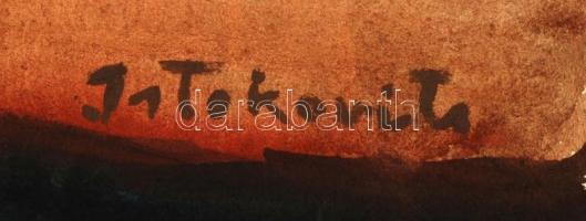 Istókovits jelzéssel: Művelődni mindhalálig, csendélet koponyával és könyvvel, akvarell, papír, 41×5...