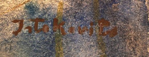 Istókovits jelzéssel: Csendélet demizsonnal és lábossal, akvarell, papír, 59×41 cm