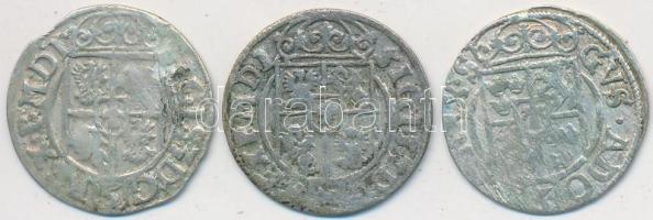 Lengyel Királyság 1620-1628. 3P Ag "III. Zsigmond" (3x) T:2-,3 Poland 1620-1628. 3 Polker Ag "Sigismund III" (3x) C:VF,F