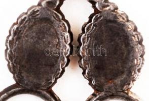 Solingen antik papírvágó olló, Ferenc József és Sisi arcképével díszített,jelzett, h:14cm