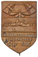 1935. "Árvédelmi gyakorlata Csilizközben - SZAP 1935" Cu kitűző (45x30mm) T:2