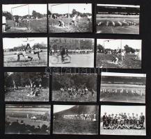 cca 1925 Sporttörténeti lelet, a Munkás Testedző Egyesület (MTE) tétele, 12 db korabeli üveglemez negatívról készült későbbi másolat az egyesület ismeretlen fényképészének hagyatékából, 9x14 cm