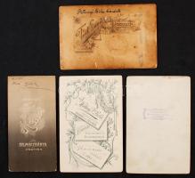 cca 1900-1920 Felvidéki fotótörténeti tétel, Nyitra, Losonc, Selmecbánya, Kassa, Pozsony fényképész ...