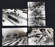 1963 Budapest, az Astoria aluljáró építése előtti állapot, az építkezés kezdete és eleje, 21 db 13 d...