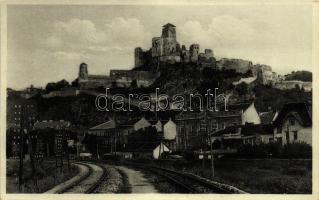 Trencsén, vár, vasút / castle, railroad