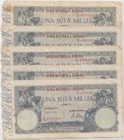 Románia 1946. 100.000L (5x) T:III,III- Romania 1946. 100.000 Lei (5x) C:F,VG