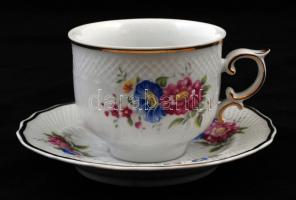 Hollóházi hiányos teás készlet, matricás, jelzett, hibátlan, egy csésze hiányzik