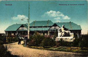 Szolnok, Művésztelep, Anonymus szobor (ázott / wet damage)