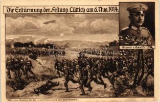 1914 Die Erstürmung der Festung Lüttich, General von Emmich / WWI German military memorial card