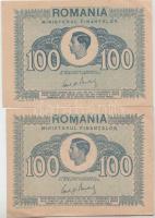 Románia 1945. 100L (2x) T:I-,II Romania 1945. 100 Lei (2x) C:AU,XF