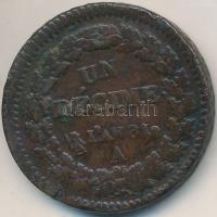 Franciaország 1799-1800A 1D Br Párizs T:3 ü.
France 1799-1800A 1 Decime Br Paris C:F ding