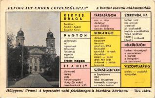 Debrecen, Református nagytemplom, Elfoglalt ember levelezőlapja, humor