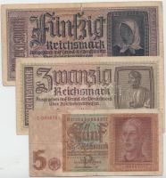 Vegyes: Németország / Weimari Köztársaság / Német 3. Birodalom 1922-1942. 9db vegyes bankjegy + Leng...