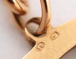 14 K arany nyaklánc arany B medállal / 14 C gold necklace 5,61g