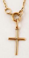 14 K arany nyaklánc kereszt medállal / 14 C gold necklace 3,31g