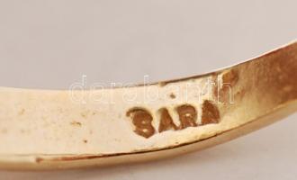 14 K arany gyűrű, kövekkel, 49-es méret, jelzett / 14 C gold ring 1,31g