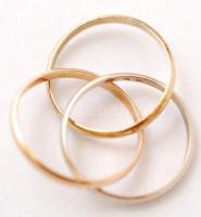 14 K 3 részes arany gyűrű, 56-os méret, jelzett / 14 C gold ring 3,37g