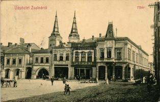 Zsolna, Főtér, Spanyol Gábor vasudvara, Melczer Antal üzlete / Main square, shops (EK)