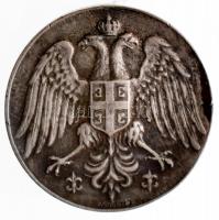 Szerbia 1912. "Vitézségi Érem" Ag kitüntetés függesztő karika nélkül (11.6g/28mm) T:2-,3 p...