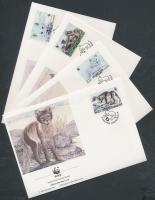 WWF Sarki róka négyestömb + 4 FDC WWF Arctic fox block of 4 + 4 FDC